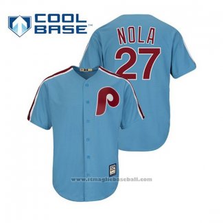Maglia Baseball Uomo Philadelphia Phillies Aaron Nola Cool Base Cooperstown Collezione Blu