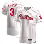 Maglia Baseball Uomo Philadelphia Phillies Bryce Harper Primera Autentico Bianco