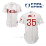 Maglia Baseball Uomo Philadelphia Phillies Cole Hamels 35 Bianco Home Cool Base