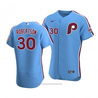 Maglia Baseball Uomo Philadelphia Phillies David Robertson Autentico Alternato 2020 Blu