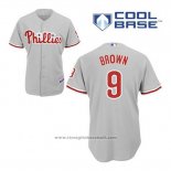 Maglia Baseball Uomo Philadelphia Phillies Domonic Brown 9 Grigio Cool Base