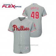 Maglia Baseball Uomo Philadelphia Phillies Jake Arrieta Flex Base Grigio