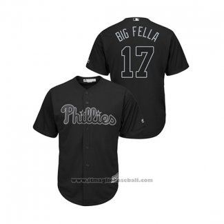 Maglia Baseball Uomo Philadelphia Phillies Rhys Hoskins 2019 Players Weekend Replica Nero