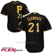 Maglia Baseball Uomo Pittsburgh Pirates Roberto Clemente Autentico Collection Nero Flex Base