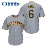 Maglia Baseball Uomo Pittsburgh Pirates Starling Marte 6 Grigio Cool Base