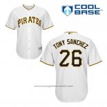 Maglia Baseball Uomo Pittsburgh Pirates Tony Sanchez 26 Bianco Home Cool Base