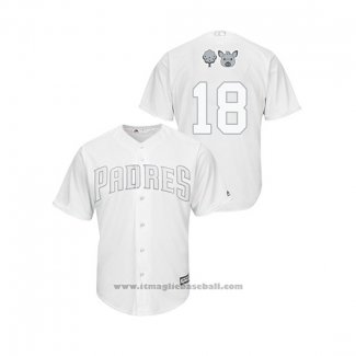 Maglia Baseball Uomo San Diego Padres Austin Hedges 2019 Players Weekend Replica Bianco