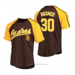 Maglia Baseball Uomo San Diego Padres Eric Hosmer Replica Button Down Raglan Marrone