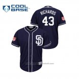 Maglia Baseball Uomo San Diego Padres Garrett Richards 2019 Allenamento Primaverile Cool Base Blu