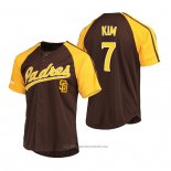 Maglia Baseball Uomo San Diego Padres Ha Seong Kim Replica Button Down Raglan Marrone