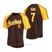 Maglia Baseball Uomo San Diego Padres Ha Seong Kim Replica Button Down Raglan Marrone