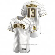 Maglia Baseball Uomo San Diego Padres Manny Machado Autentico Bianco Marrone