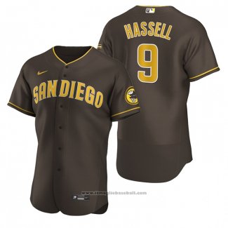 Maglia Baseball Uomo San Diego Padres Robert Hassell Autentico Road Marrone