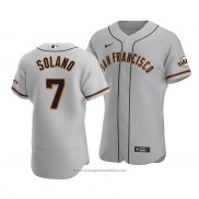 Maglia Baseball Uomo San Francisco Giants Donovan Solano Autentico Road Grigio