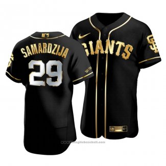 Maglia Baseball Uomo San Francisco Giants Jeff Samardzija Golden Edition Autentico Nero