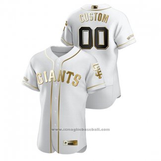 Maglia Baseball Uomo San Francisco Giants Personalizzate Golden Edition Autentico Bianco