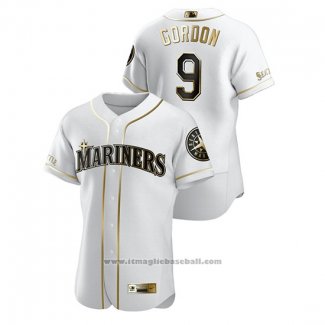 Maglia Baseball Uomo Seattle Mariners Dee Gordon Golden Edition Autentico Bianco