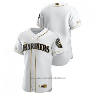 Maglia Baseball Uomo Seattle Mariners Golden Edition Autentico Bianco