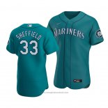 Maglia Baseball Uomo Seattle Mariners Justus Sheffield Autentico Alternato Verde