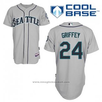 Maglia Baseball Uomo Seattle Mariners Ken Griffey 24 Grigio Cool Base