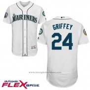 Maglia Baseball Uomo Seattle Mariners Ken Griffey Bianco Ken Griffey Retirojo Flex Base