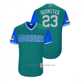 Maglia Baseball Uomo Seattle Mariners Nelson Cruz 2018 LLWS Players Weekend Boomstick Verde