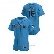 Maglia Baseball Uomo Seattle Mariners Yusei Kikuchi Autentico 2020 Alternato Blu