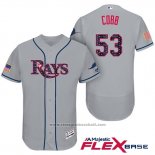Maglia Baseball Uomo Tampa Bay Rays 2017 Stelle e Strisce Alex Cobb Grigio Flex Base