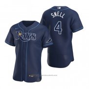 Maglia Baseball Uomo Tampa Bay Rays Blake Snell Autentico Alternato 2020 Blu