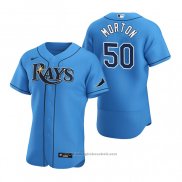 Maglia Baseball Uomo Tampa Bay Rays Charlie Morton Alternato Autentico 2020 Blu