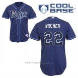 Maglia Baseball Uomo Tampa Bay Rays Chris Archer 22 Alternato Cool Base Blu