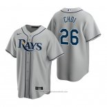 Maglia Baseball Uomo Tampa Bay Rays Ji Man Choi Replica Road Grigio