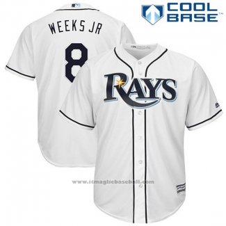 Maglia Baseball Uomo Tampa Bay Rays Rickie Weeks Jr Bianco Cool Base