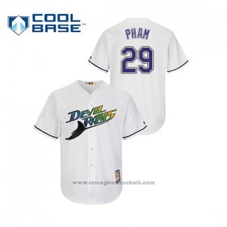 Maglia Baseball Uomo Tampa Bay Rays Tommy Pham Turn Back The Clock Cool Base Bianco