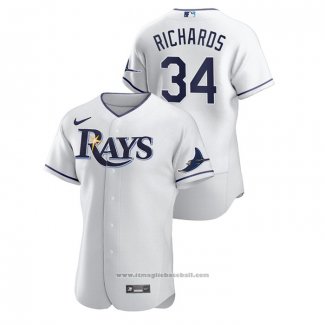 Maglia Baseball Uomo Tampa Bay Rays Trevor Richards Authentic Bianco