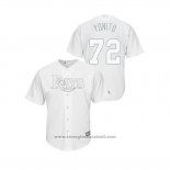 Maglia Baseball Uomo Tampa Bay Rays Yonny Chirinos 2019 Players Weekend Replica Bianco