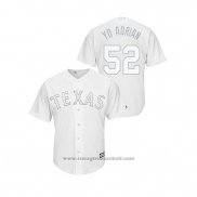 Maglia Baseball Uomo Texas Rangers Adrian Sampson 2019 Players Weekend Replica Bianco