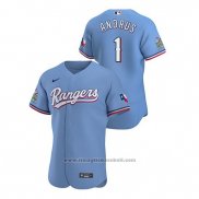 Maglia Baseball Uomo Texas Rangers Elvis Andrus Autentico 2020 Alternato Blu