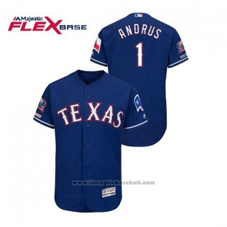 Maglia Baseball Uomo Texas Rangers Elvis Andrus Blu