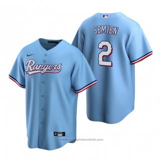 Maglia Baseball Uomo Texas Rangers Marcus Semien Replica Alternato Blu