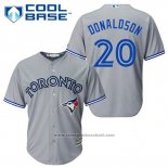 Maglia Baseball Uomo Toronto Blue Jays Josh Donaldson 20 Grigio Cool Base
