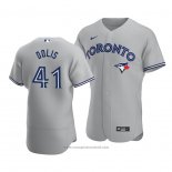 Maglia Baseball Uomo Toronto Blue Jays Rafael Dolis Autentico Road Grigio
