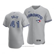 Maglia Baseball Uomo Toronto Blue Jays Rafael Dolis Autentico Road Grigio
