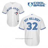 Maglia Baseball Uomo Toronto Blue Jays Roy Halladay 32 Bianco Home Cool Base