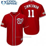 Maglia Baseball Uomo Washington Nationals 2017 Postseason Ryan Zimmerman Rosso Cool Base