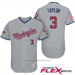 Maglia Baseball Uomo Washington Nationals 2017 Stelle e Strisce Michael Taylor Grigio Flex Base