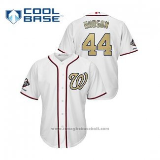 Maglia Baseball Uomo Washington Nationals Daniel Hudson 2019 Gold Program Cool Base Bianco