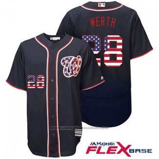 Maglia Baseball Uomo Washington Nationals Jayson Werth Stars Stripes Flex Base Blu