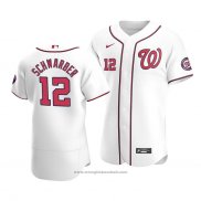 Maglia Baseball Uomo Washington Nationals Kyle Schwarber Autentico Primera Bianco