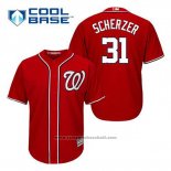 Maglia Baseball Uomo Washington Nationals Max Scherzer 31 Rosso Alternato Cool Base